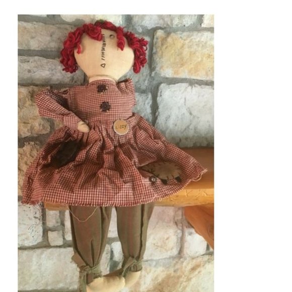 Unbranded Other - Rag Cloth Doll Vintage Primitive Folk Art Style Yarn Hair 22" LIZZY